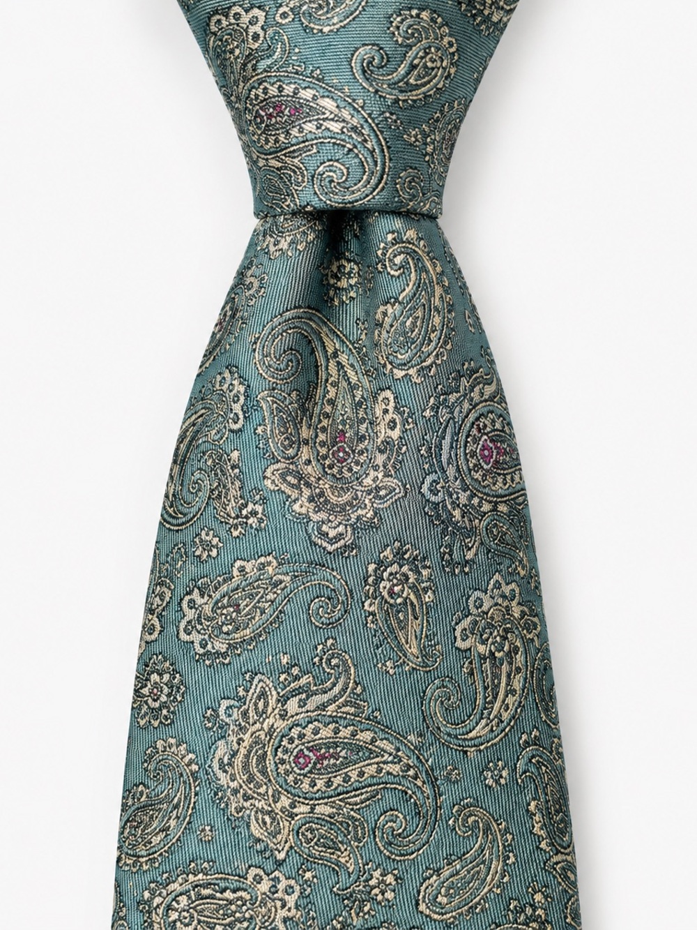 Stefano Ricci Silk Paisley Tie Sage Green Cream Luxury Designer Necktie Italy